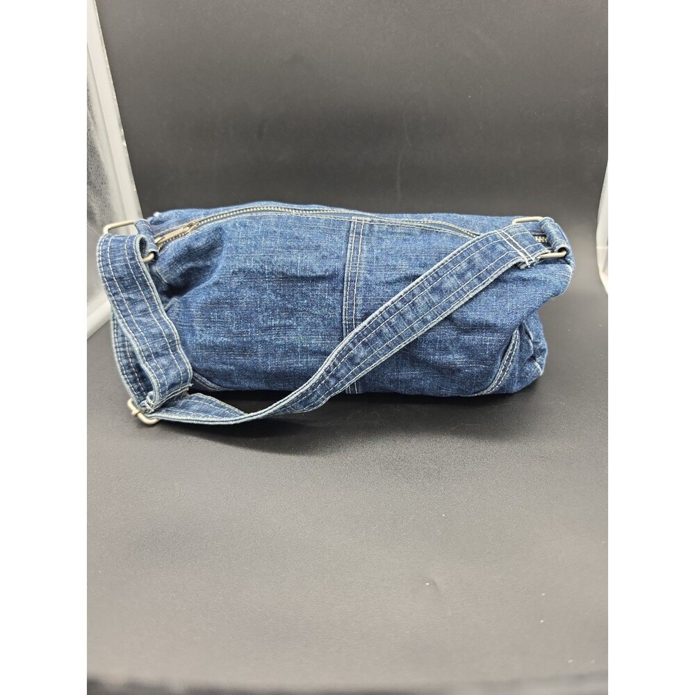 Vintage Y2K Unbranded Blue Denim Barrel Shoulder Bag 🩳 (Read Description)